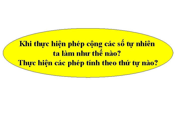 Khi thực hiện phép cộng các số tự nhiên ta làm như thế nào?