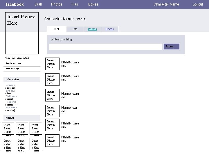 facebook Wall Insert Picture Here Photos Flair Boxes