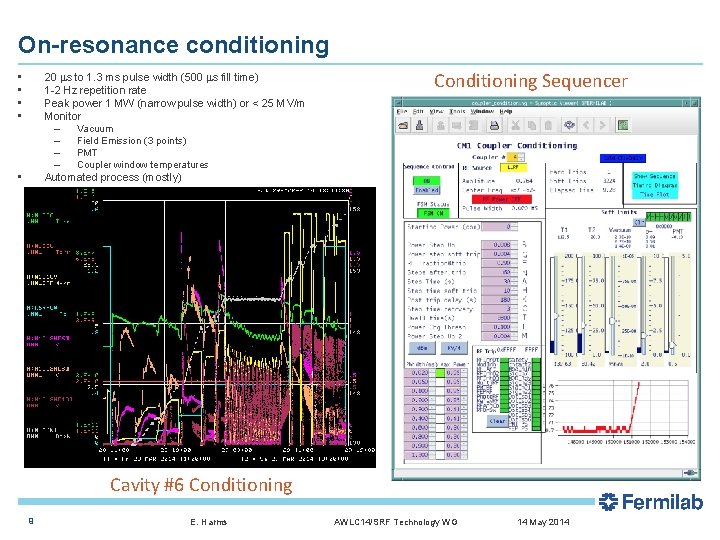 On-resonance conditioning 20 ms to 1. 3 ms pulse width (500 ms fill time)
