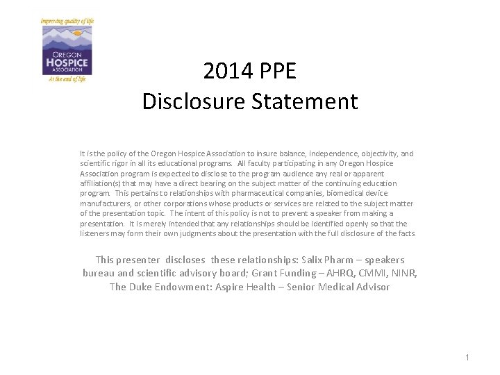 Ppe Disclosure Note 2014 PPE Disclosure Statement It is the policy