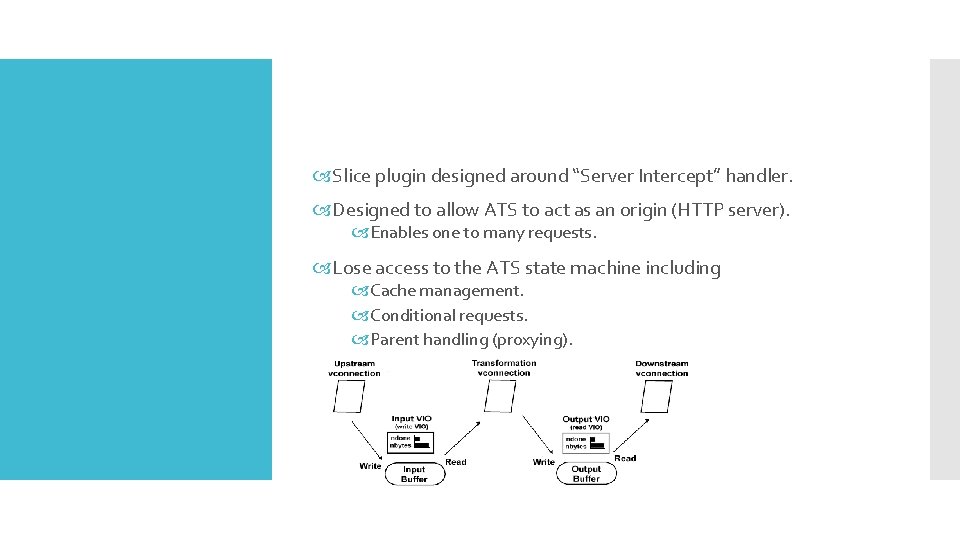 Slice plugin designed around “Server Intercept” handler. Designed to allow ATS to act Slice plugin designed around “Server Intercept” handler. Designed to allow ATS to act
