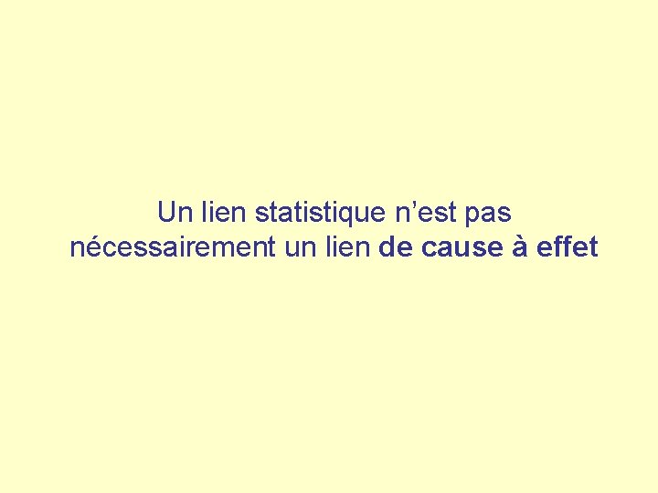 Un lien statistique n’est pas nécessairement un lien de cause à effet 