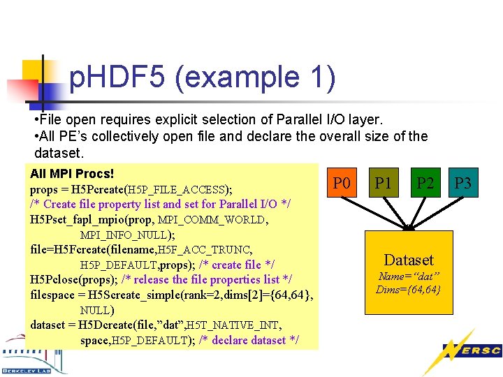 Using HDF 5 for Scientific Data Analysis NERSC