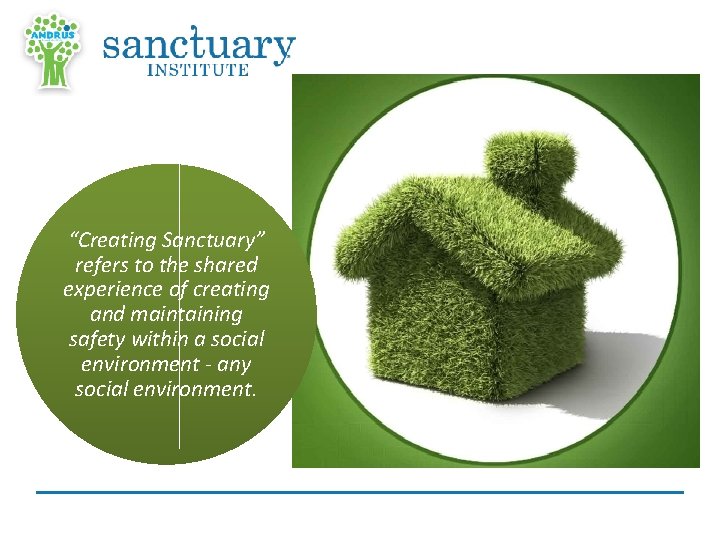 “Creating Sanctuary” refers to the shared experience of creating and maintaining safety within a