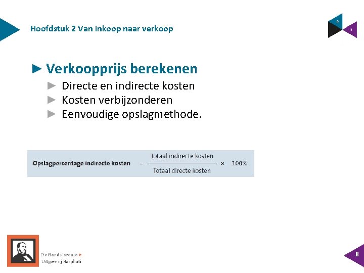 Hoofdstuk 2 Van inkoop naar verkoop ► Verkoopprijs berekenen ► Directe en indirecte kosten