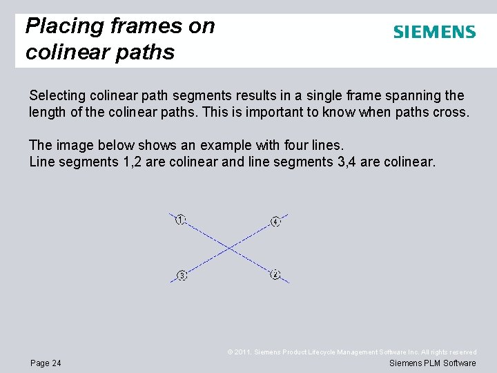 Placing frames on colinear paths Selecting colinear path segments results in a single frame