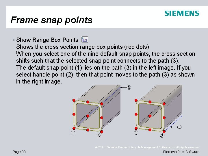 Frame snap points § Show Range Box Points Shows the cross section range box