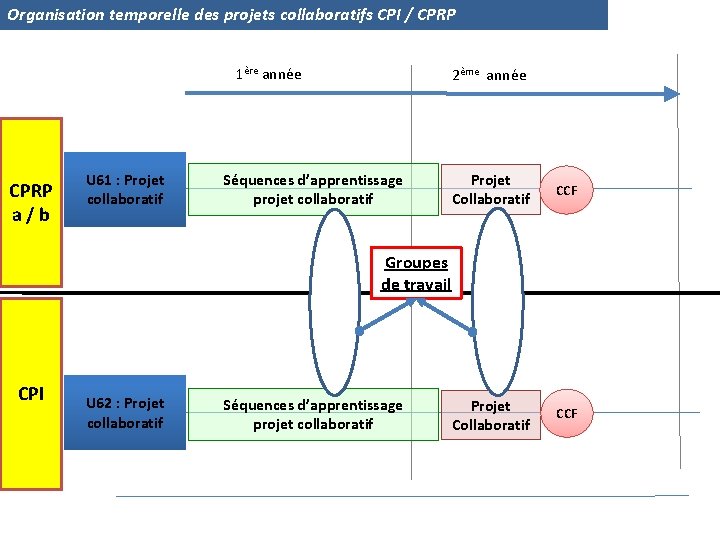 Organisation temporelle des projets collaboratifs CPI / CPRP 1ère année CPRP a/b U 61