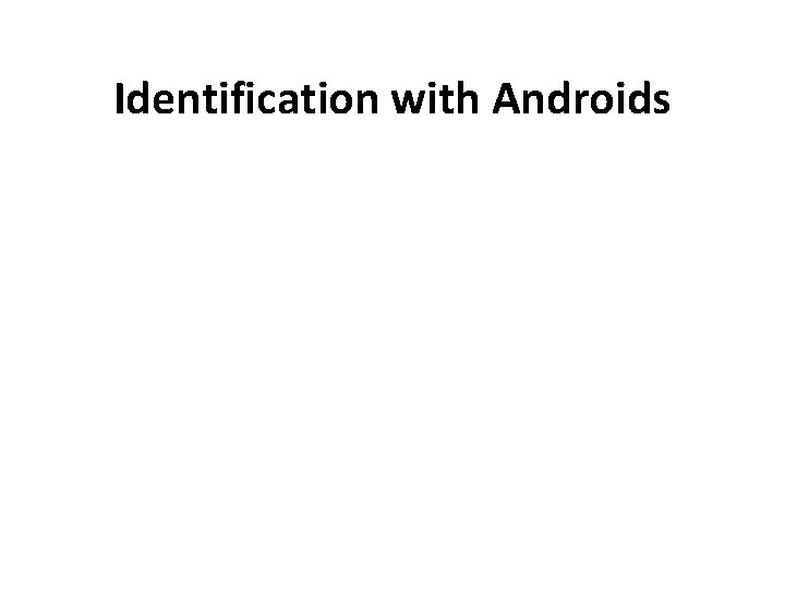 Identification with Androids Identification with Androids
