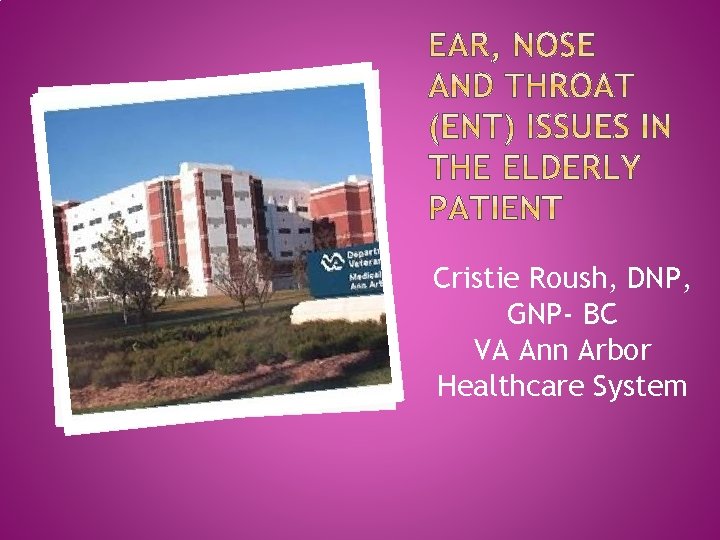 Cristie Roush, DNP, GNP- BC VA Ann Arbor Healthcare System 