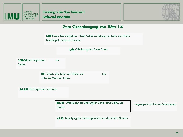 Einleitung in das Neue Testament I Paulus und seine Briefe Zum Gedankengang von Röm