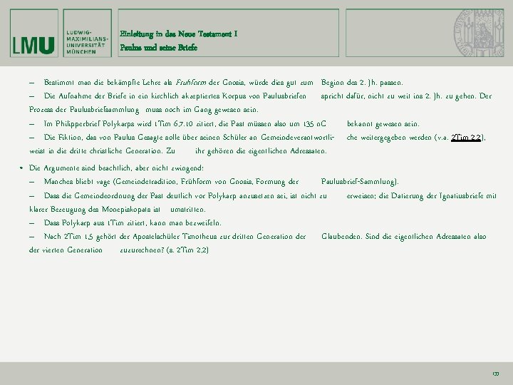 Einleitung in das Neue Testament I Paulus und seine Briefe – Bestimmt man die