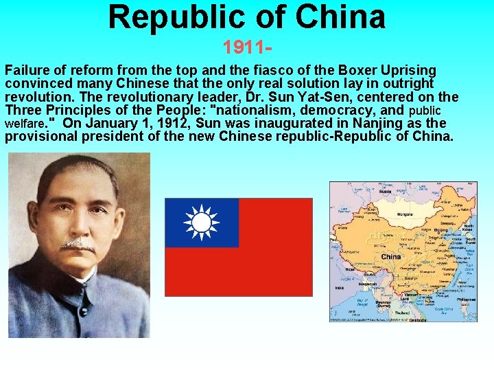 Republic of China 1911 Failure of reform from the top and the fiasco of Republic of China 1911 Failure of reform from the top and the fiasco of