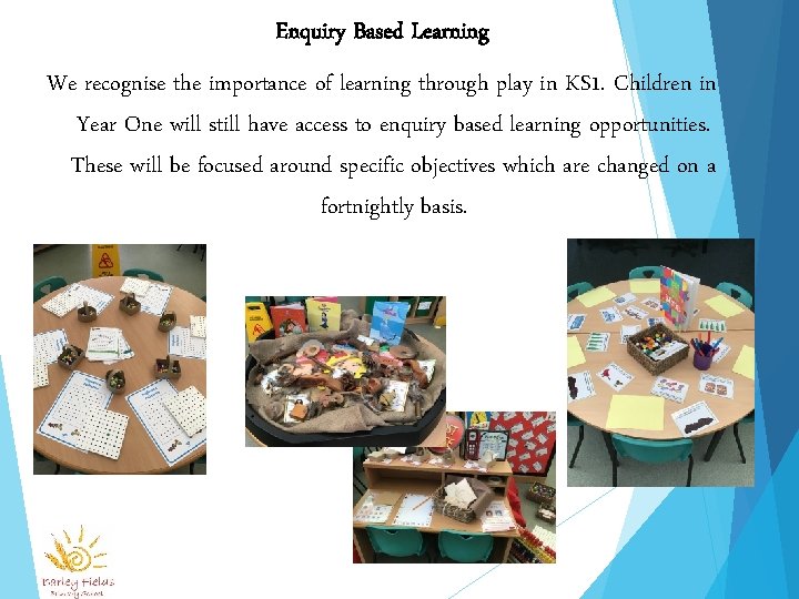 Enquiry Based Learning We recognise the importance of learning through play in KS 1.