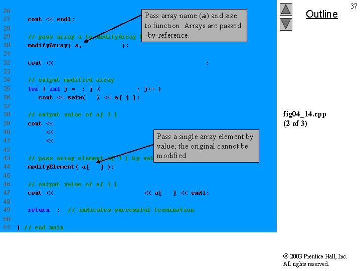 26 27 cout << endl; 28 29 30 31 32 modify. Array( a, array.