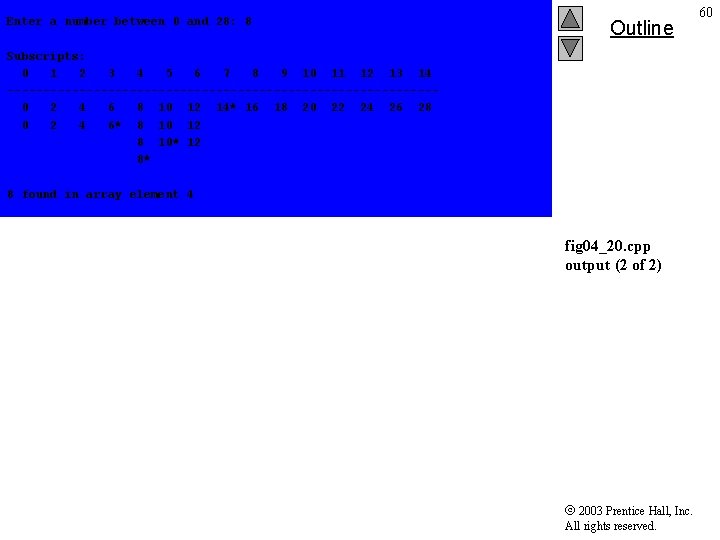 Enter a number between 0 and 28: 8 Subscripts: 0 1 2 3 4