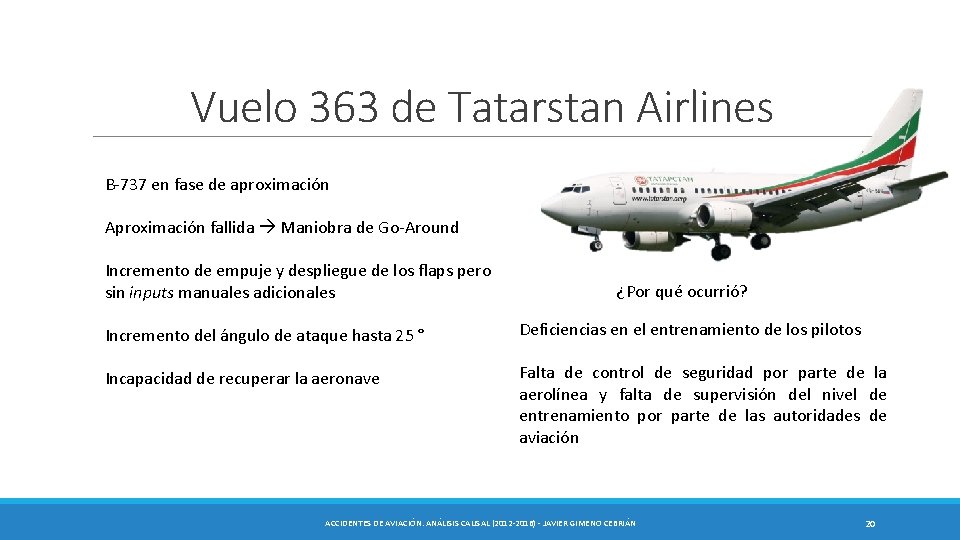 Vuelo 363 de Tatarstan Airlines B-737 en fase de aproximación Aproximación fallida Maniobra de