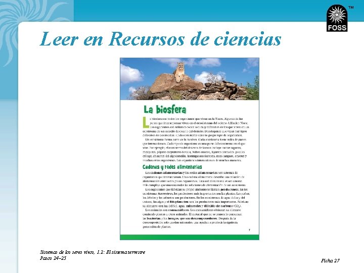 TM Leer en Recursos de ciencias Sistemas de los seres vivos, 1. 2: El