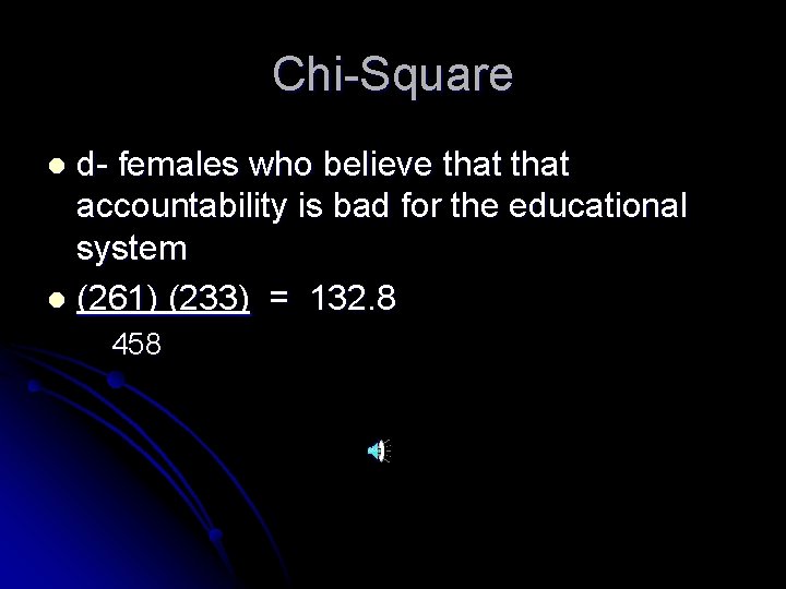 Chi-Square d- females who believe that accountability is bad for the educational system l