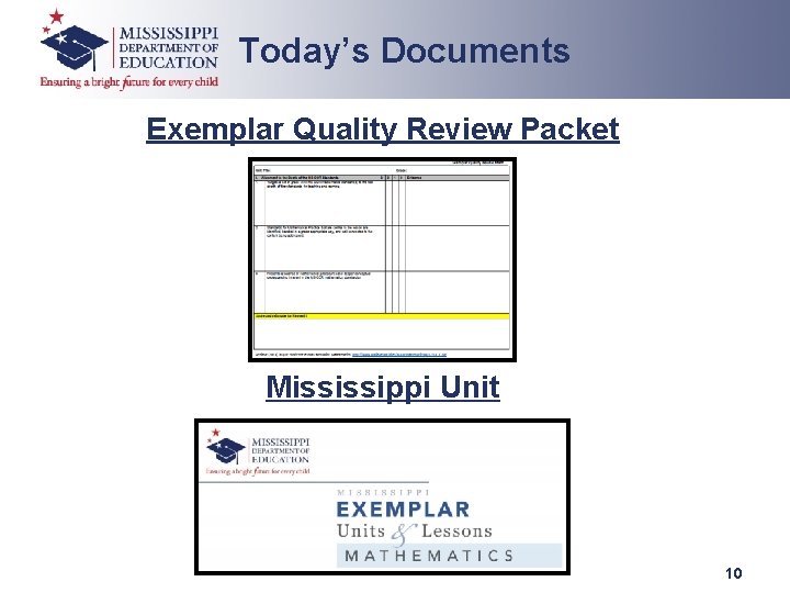 Today’s Documents Exemplar Quality Review Packet Mississippi Unit 10 