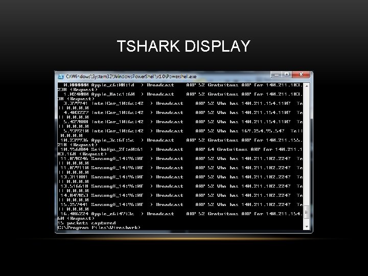 TSHARK DISPLAY 