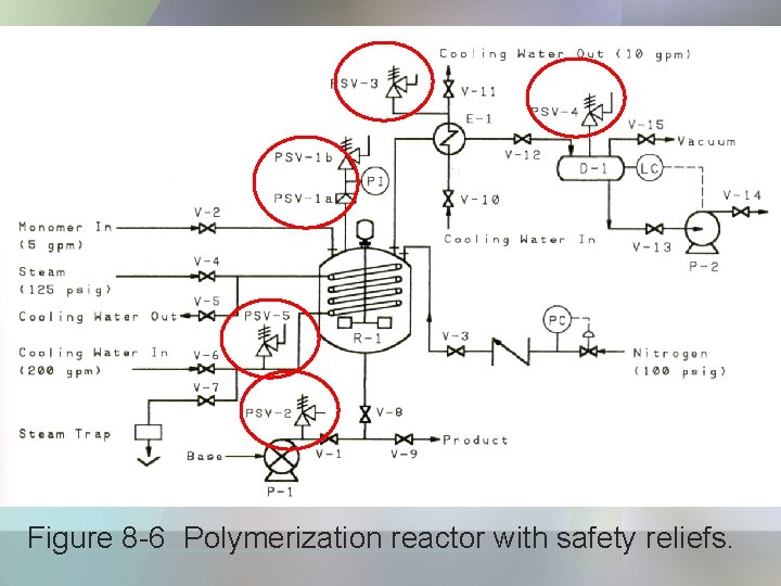 Figure 8 -6 Polymerization reactor with safety reliefs. 