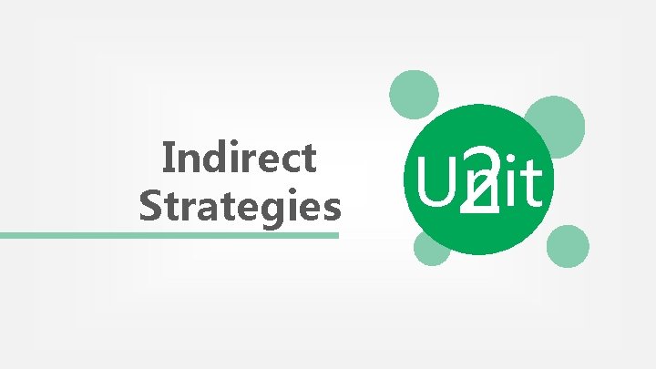 Indirect Strategies Unit 2 