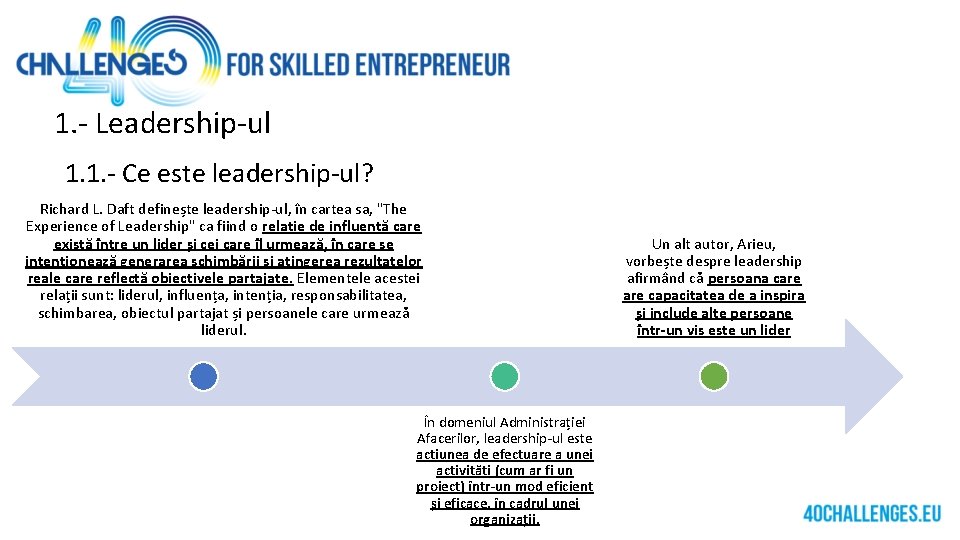 1. - Leadership-ul 1. 1. - Ce este leadership-ul? Richard L. Daft definește leadership-ul,