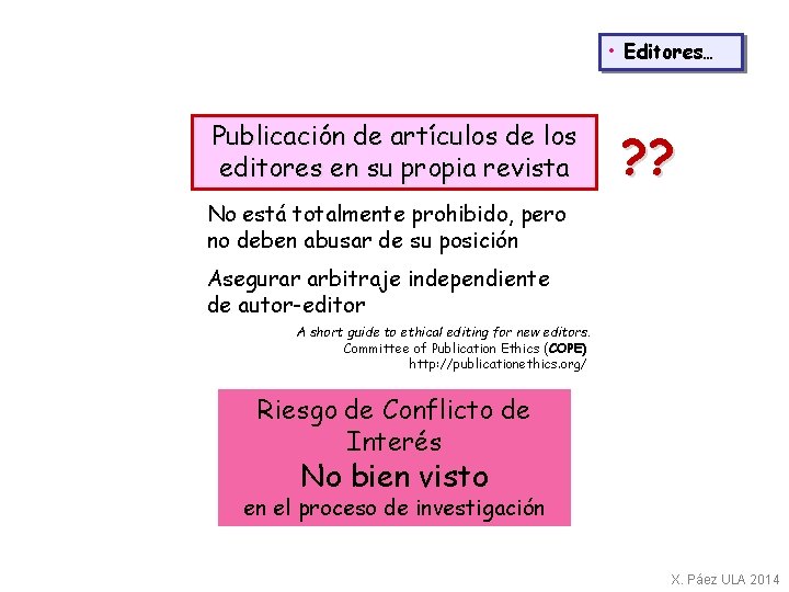  • Editores… Publicación de artículos de los editores en su propia revista ?