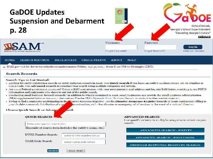 Ga. DOE Updates Suspension and Debarment p. 28 05. 04. 18 Richard Woods, Georgia’s