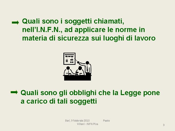 Quali sono i soggetti chiamati, nell’I. N. F. N. , ad applicare le norme