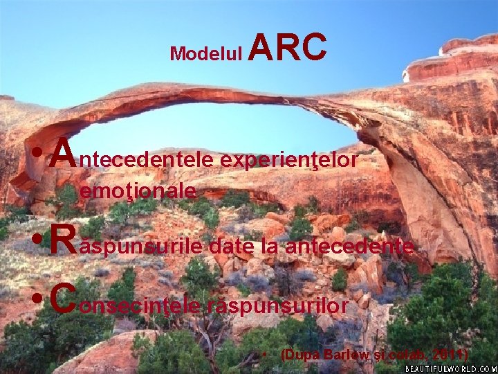 Modelul ARC • Antecedentele experienţelor emoţionale • Răspunsurile date la antecedente • Consecinţele răspunsurilor