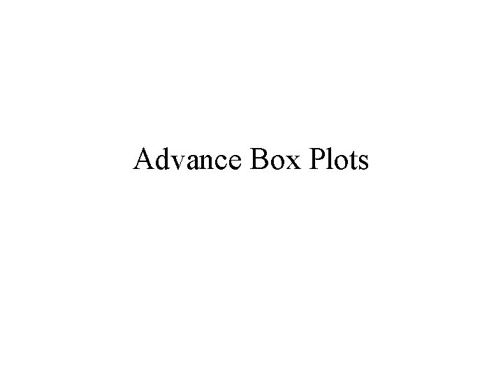 Advance Box Plots 