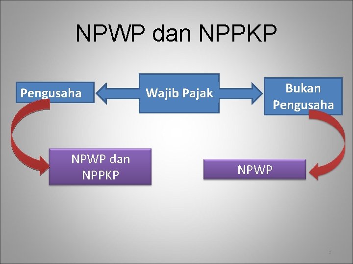 NPWP dan NPPKP Pengusaha NPWP dan NPPKP Wajib Pajak Bukan Pengusaha NPWP 3 