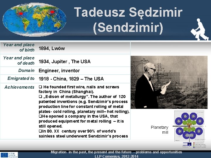 Tadeusz Sędzimir (Sendzimir) Year and place of birth 1894, Lwów Year and place of