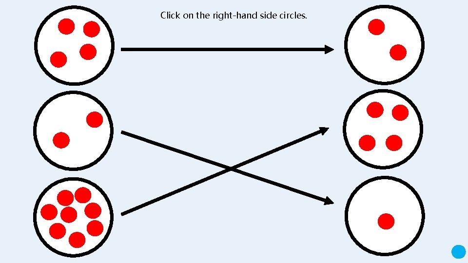 Click on the right-hand side circles. A blue dot in the corner of a