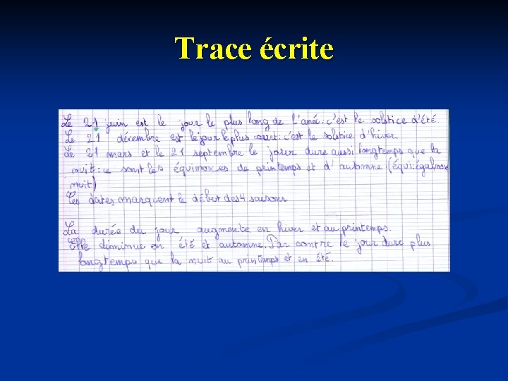Trace écrite 
