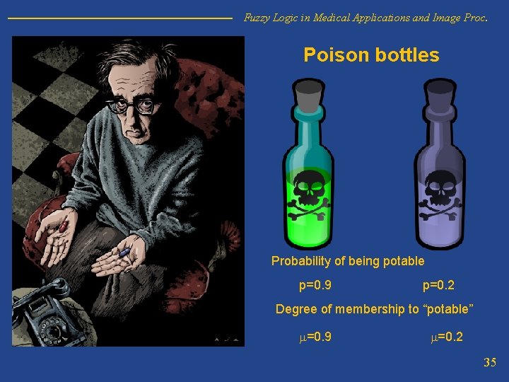 Fuzzy Logic in Medical Applications and Image Proc. Poison bottles Probability of being potable