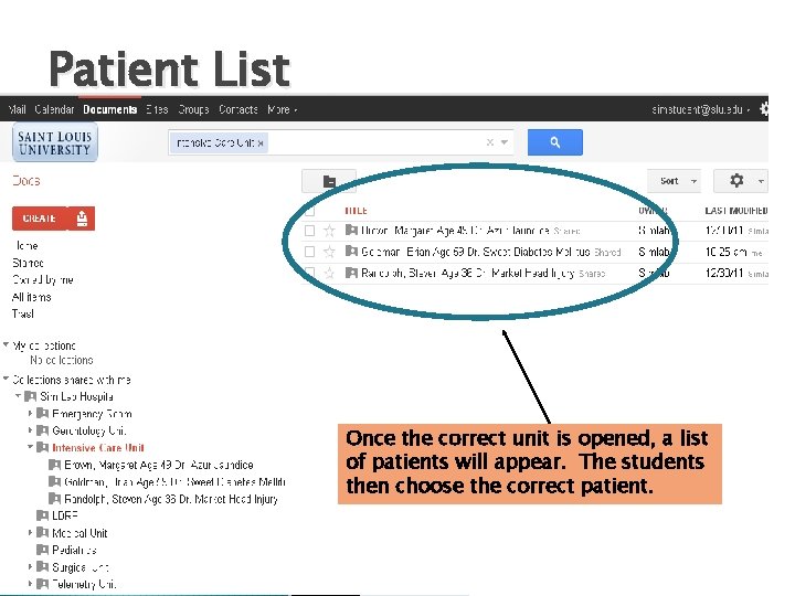 An Interactive Simulated Electronic Health Record using Google
