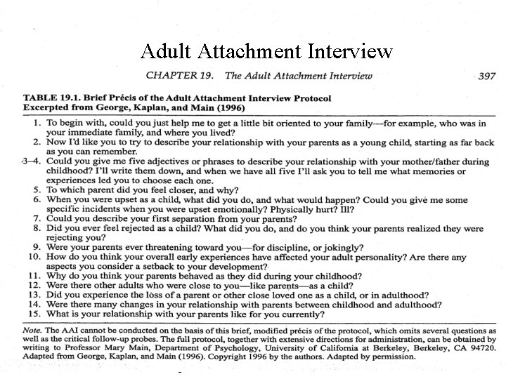 Adult Attachment Interview Messinger 85 