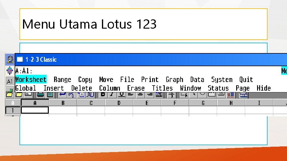 Menu Utama Lotus 123 