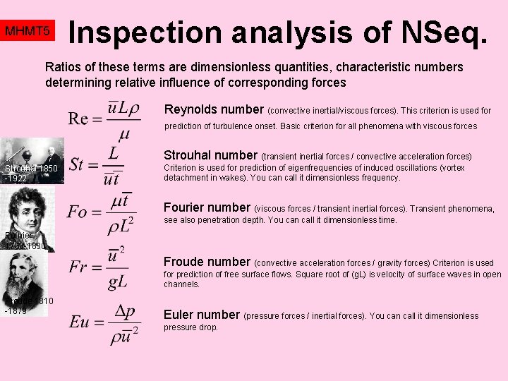 MHMT 5 Inspection analysis of NSeq. Ratios of these terms are dimensionless quantities, characteristic
