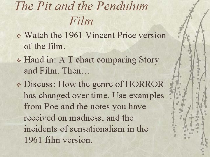 The Pit and the Pendulum Film Watch the 1961 Vincent Price version of the The Pit and the Pendulum Film Watch the 1961 Vincent Price version of the