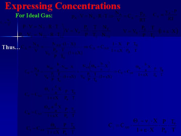 Expressing Concentrations For Ideal Gas: Thus… 