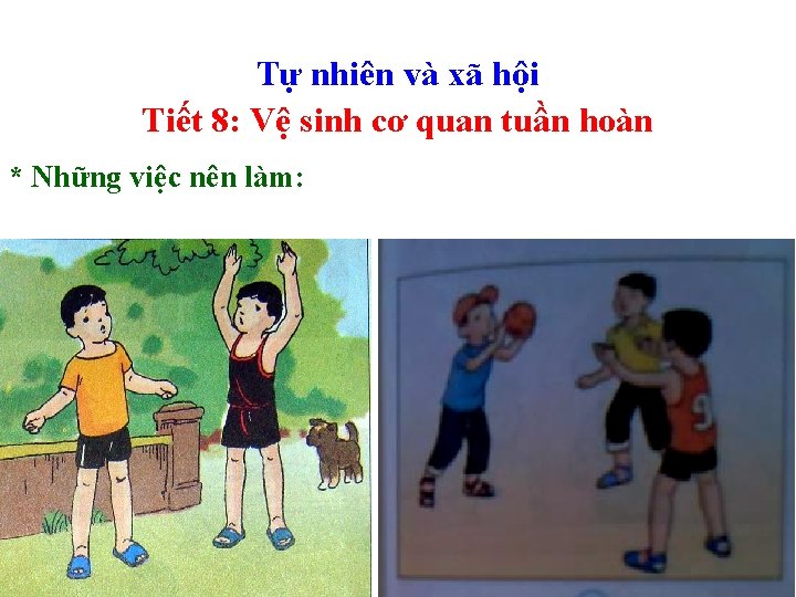 Tự nhiên và xã hội Tiết 8: Vệ sinh cơ quan tuần hoàn * Tự nhiên và xã hội Tiết 8: Vệ sinh cơ quan tuần hoàn *