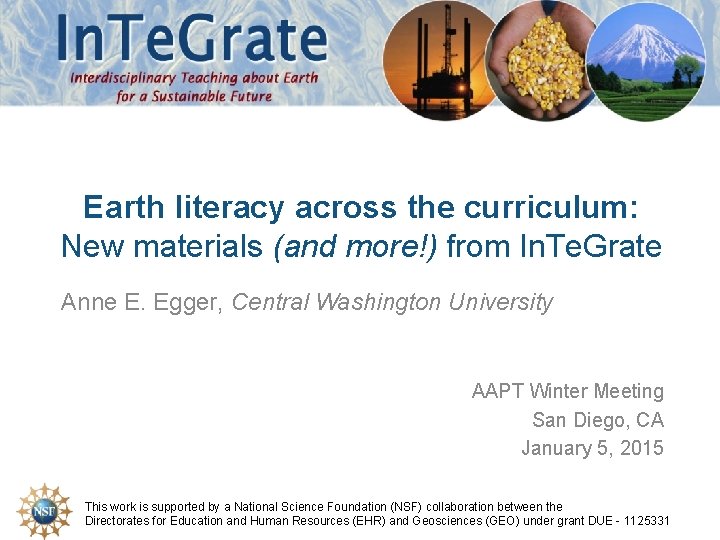 Earth literacy across the curriculum: New materials (and more!) from In. Te. Grate Anne