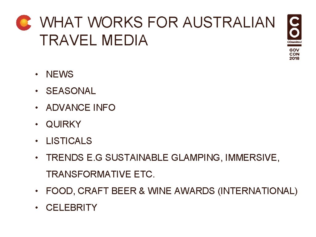 WHAT WORKS FOR AUSTRALIAN TRAVEL MEDIA • NEWS • SEASONAL • ADVANCE INFO •