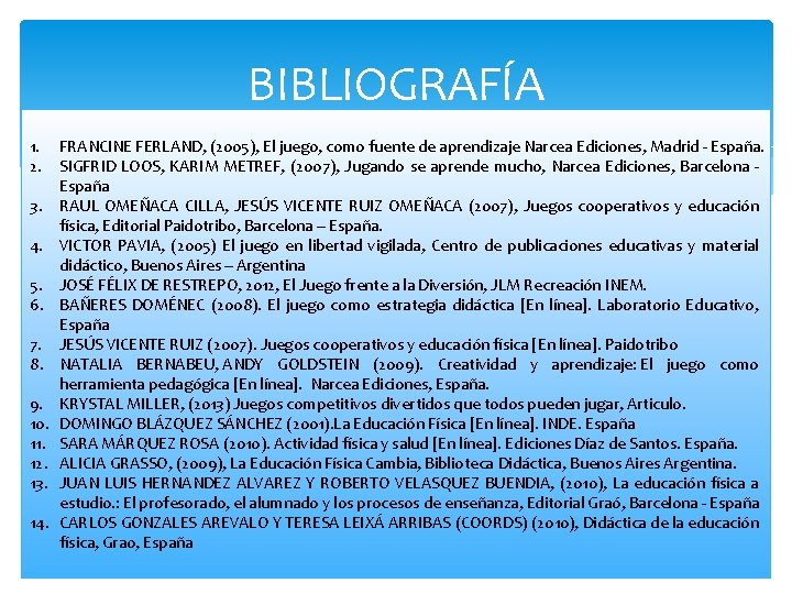 BIBLIOGRAFÍA 1. 2. 3. 4. 5. 6. 7. 8. 9. 10. 11. 12. 13.