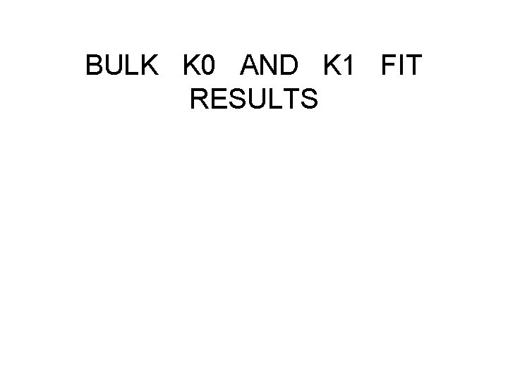 BULK K 0 AND K 1 FIT RESULTS 