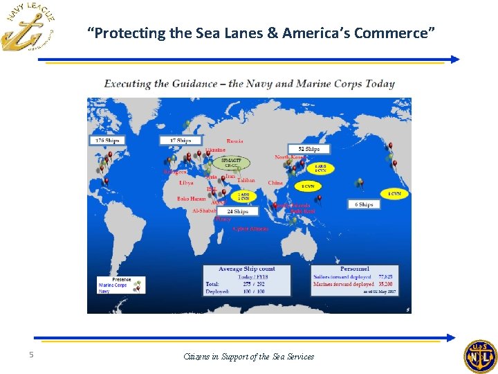 “Protecting the Sea Lanes & America’s Commerce” 5 Citizens in Support of the Sea